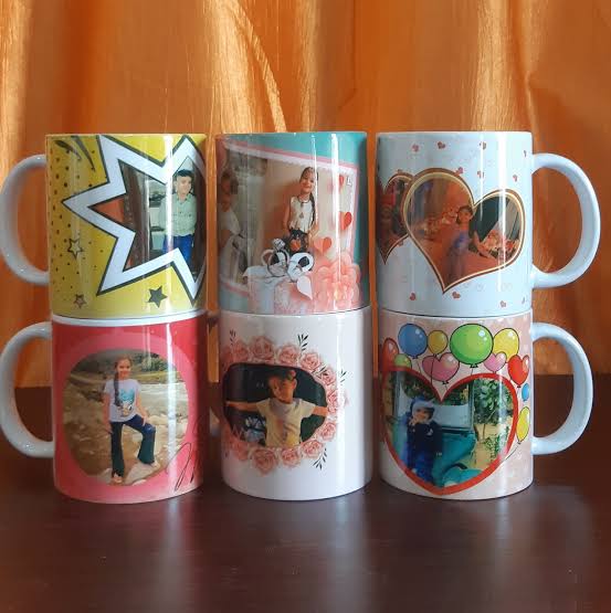 Personalized White Ceramic Mugs - Set of 6