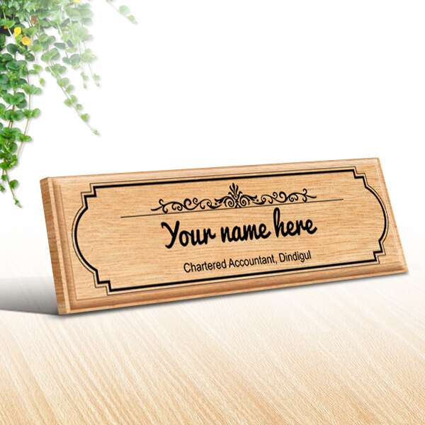 Personalized Wooden Tabletop Name plate