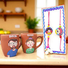 Photo Rakhi with Personalized Coffee Mug Hamper for Bhaiya and Bhabhi.