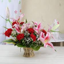 Pink Lilies & Carnation Elegance Basket