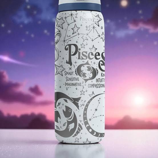 Pisces Zodiac Sign Printed Sipper Bottles for Astrology Fans