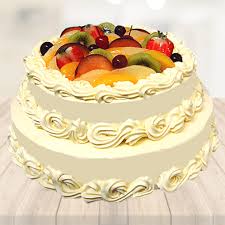 Pleasing 2 Tier Fresh Fruit Cake