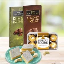 Premium Chocolates Paired with Kaju Katli