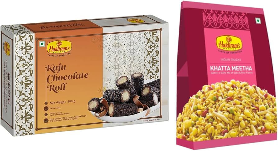Premium Kaju Chocolate Roll and Khatta Mettha Namkeen combo