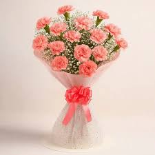 Pretty Light Pink Carnations Bouquet