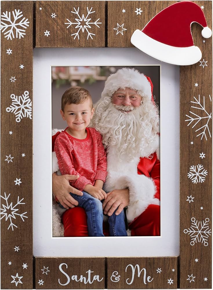 Santa & Me Personalized Engraved Wood Picture Frame