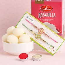 Set of Two Fancy Rakhi and Delicious Rasgulla