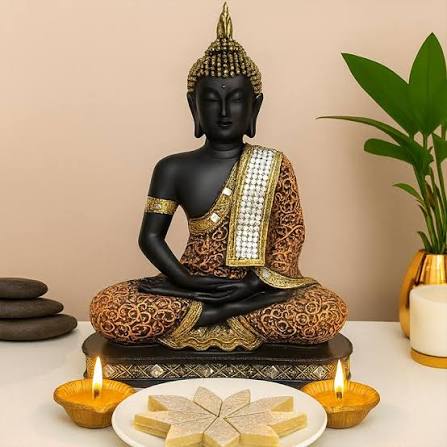 Spiritual Lord Buddha Statue with Kaju Katli combo For Buddha Purnima