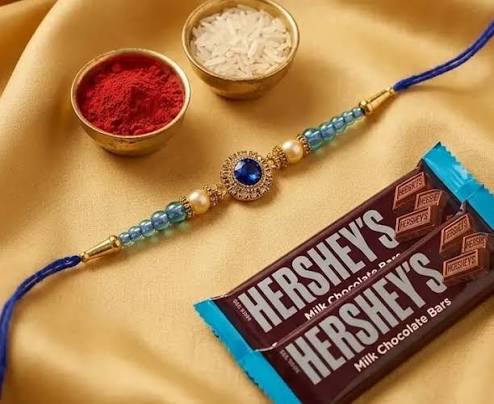 Spiritual Lord Ganesha Rakhi with Premium Hershey's Chocolate bars