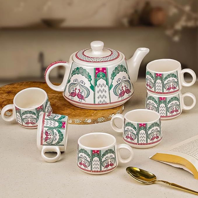 Stunning Crated Ceramic Tea Set