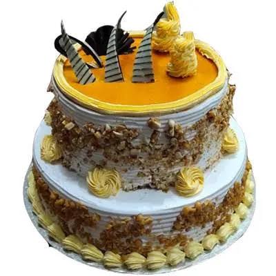 Succulent 2 Tier Butterscotch Cake