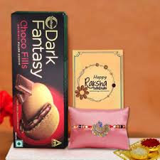 Sunfeast Dark Fantasy Choco Fills Cookies paired with Fancy Rakhi