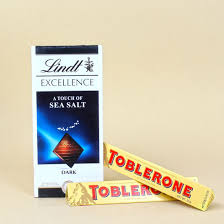 Superior Lindt chocolate paired with Toblerone