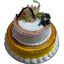 Tempting 2 Tier Fresh fruit cake