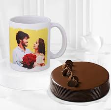 Tempting Chocolate Cake with Personalised Mug