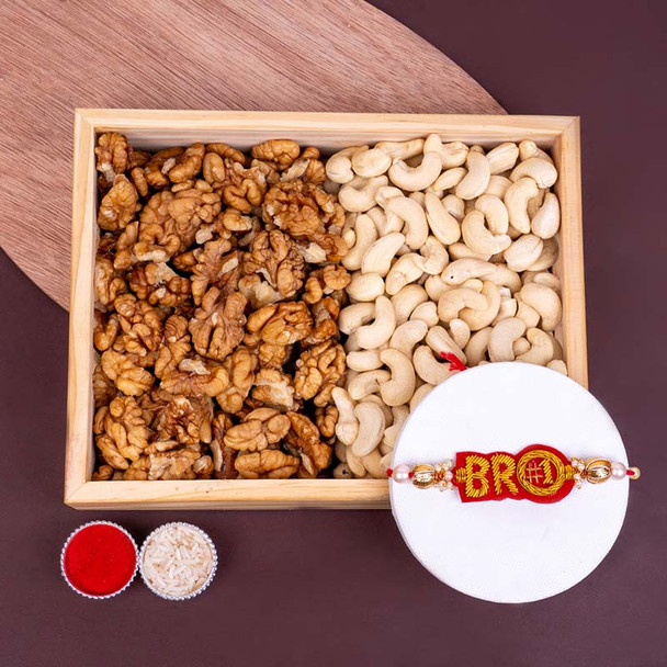Walnut with Cashew Nut & beautiful Rakhi
